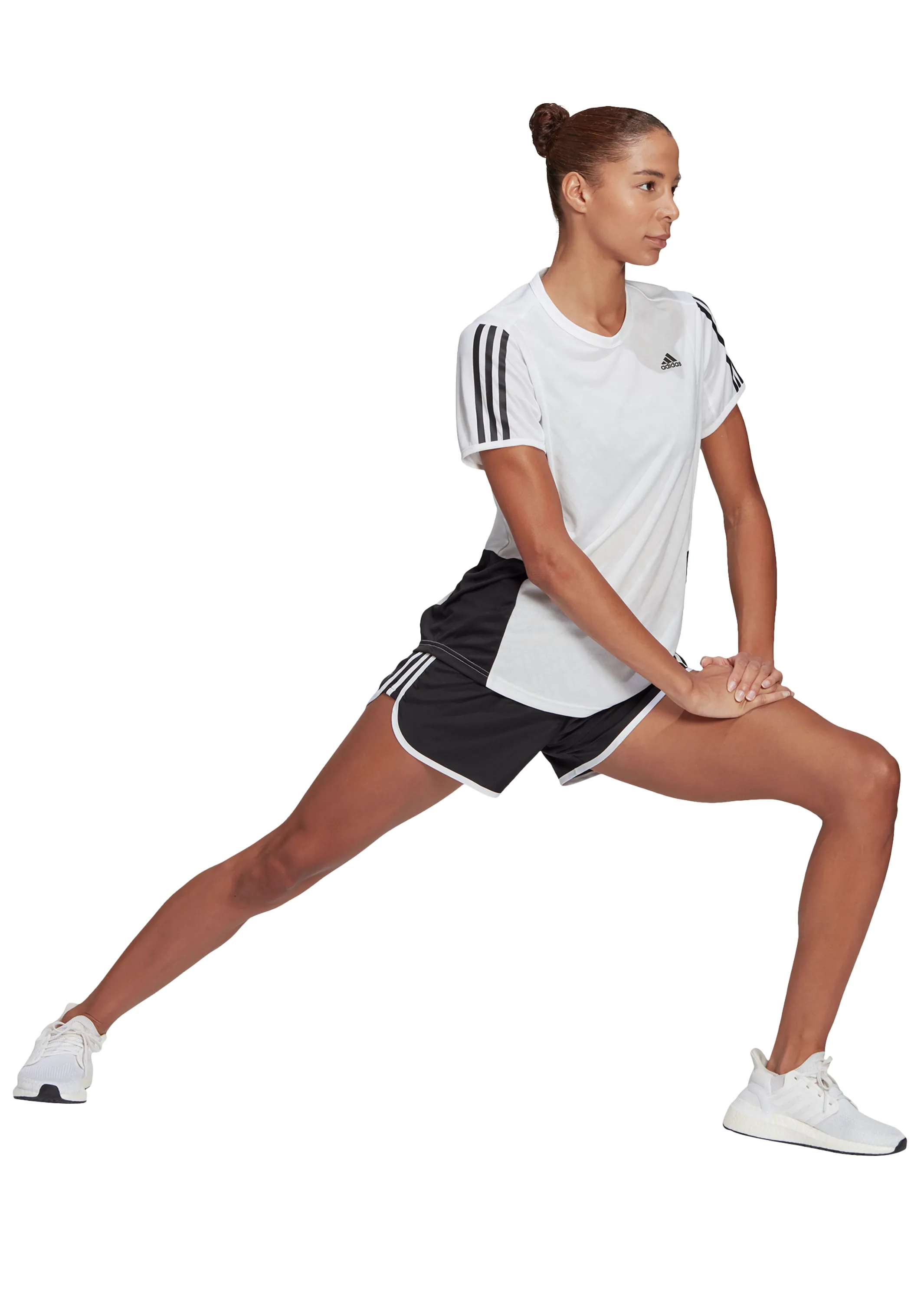 Adidas Womens Marathon 20 4 Inch 3 Stripe Short <BR> GK5265