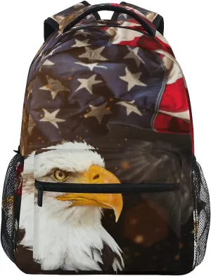 ALAZA American Bald Eagle Flag Banner Backpack for Girls Backpacks for Elementary Teens Boys School Book Bags Kids Bookbags Shoulder Bag Travel Laptop Daypack