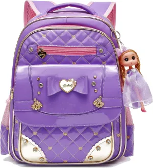 AO ALI VICTORY Backpack for Girls, Waterproof Kids Backpacks School Bag Toddler Bookbags Cute Travel Daypack (Large, A-Purple)
