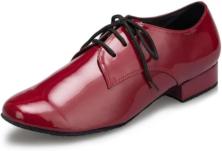 AOQUNFS Men's Latin Dance Shoes Black Leather Ballroom Tango Salsa Character Shoes,Model L146