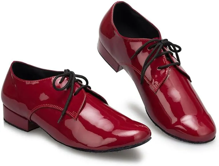 AOQUNFS Men's Latin Dance Shoes Black Leather Ballroom Tango Salsa Character Shoes,Model L146