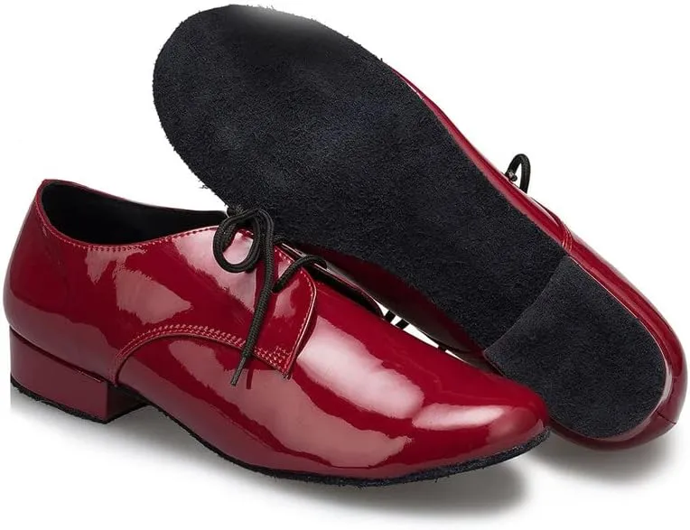 AOQUNFS Men's Latin Dance Shoes Black Leather Ballroom Tango Salsa Character Shoes,Model L146