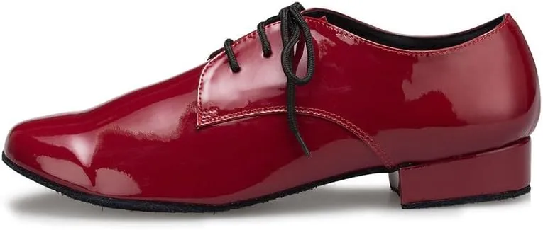 AOQUNFS Men's Latin Dance Shoes Black Leather Ballroom Tango Salsa Character Shoes,Model L146