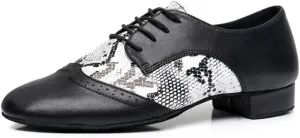 AOQUNFS Men's Latin Dance Shoes Black Patent Leather Leather Ballroom Tango Salsa Shoes,Model 8010
