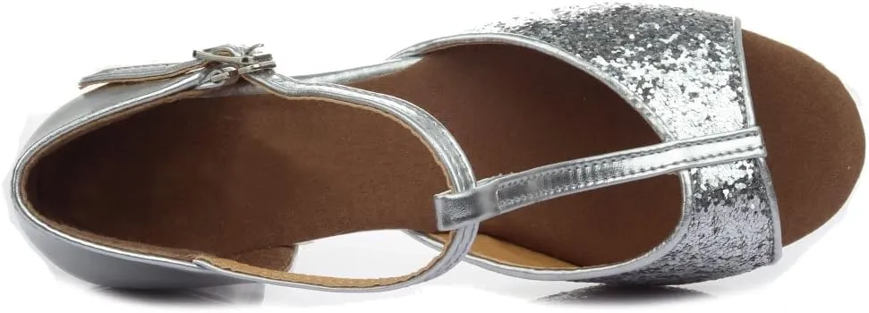 AOQUNFS Toddler Girls Latin Dance Shoes Low Heel Kids Salsa Ballroom Tango Dance Shoes,608