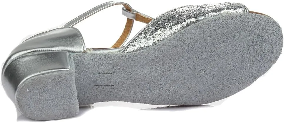 AOQUNFS Toddler Girls Latin Dance Shoes Low Heel Kids Salsa Ballroom Tango Dance Shoes,608