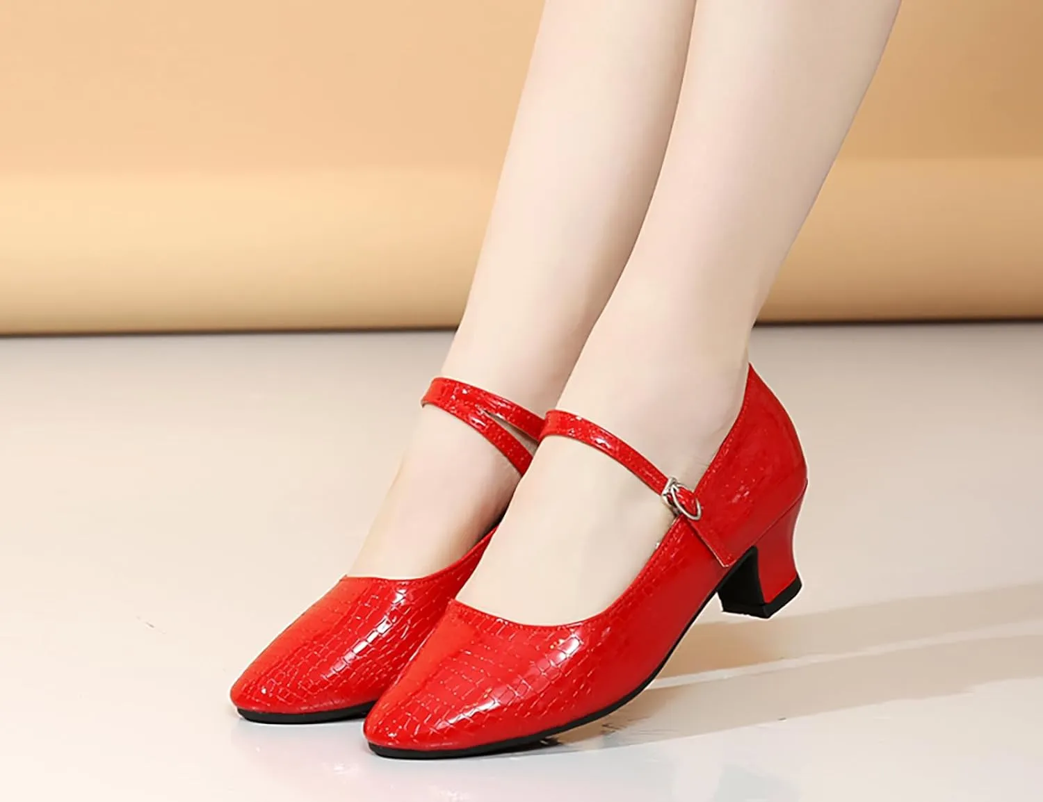 AOQUNFS Women'ss Ballroom Dance Shoes Women's Closed Toe Walts Salsa Latin Dance Shoes,CCZ-813