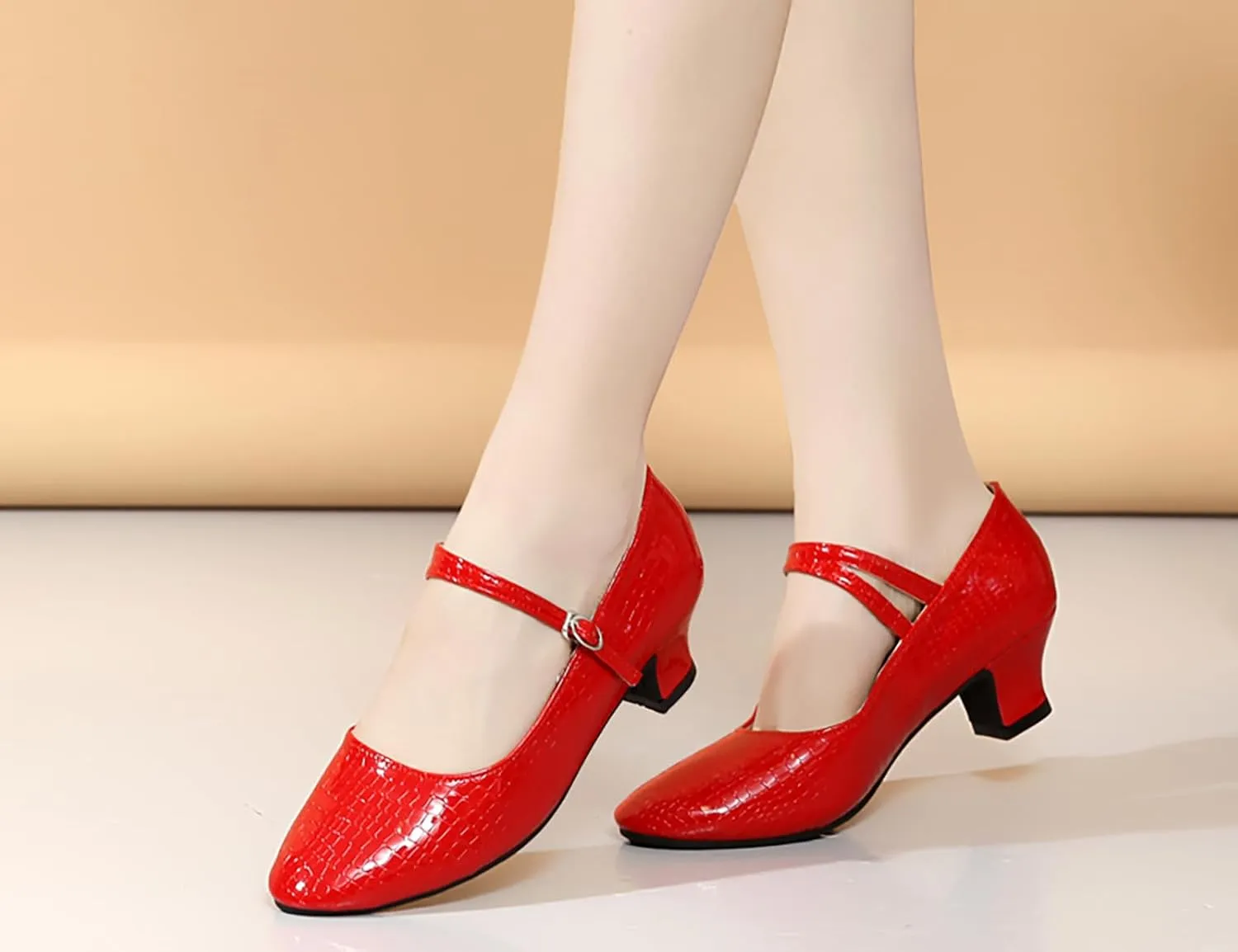 AOQUNFS Women'ss Ballroom Dance Shoes Women's Closed Toe Walts Salsa Latin Dance Shoes,CCZ-813