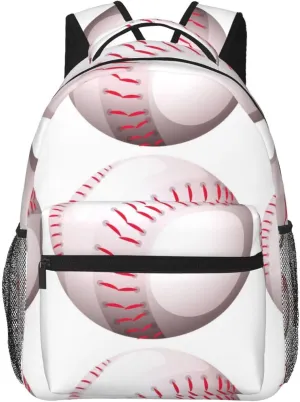 Baseball Travel Laptop Backpack Women Lightweight Backpack Adjustable College Backpack Fits 15.6 Inch Laptop Waterproof Travel Backpack for Men