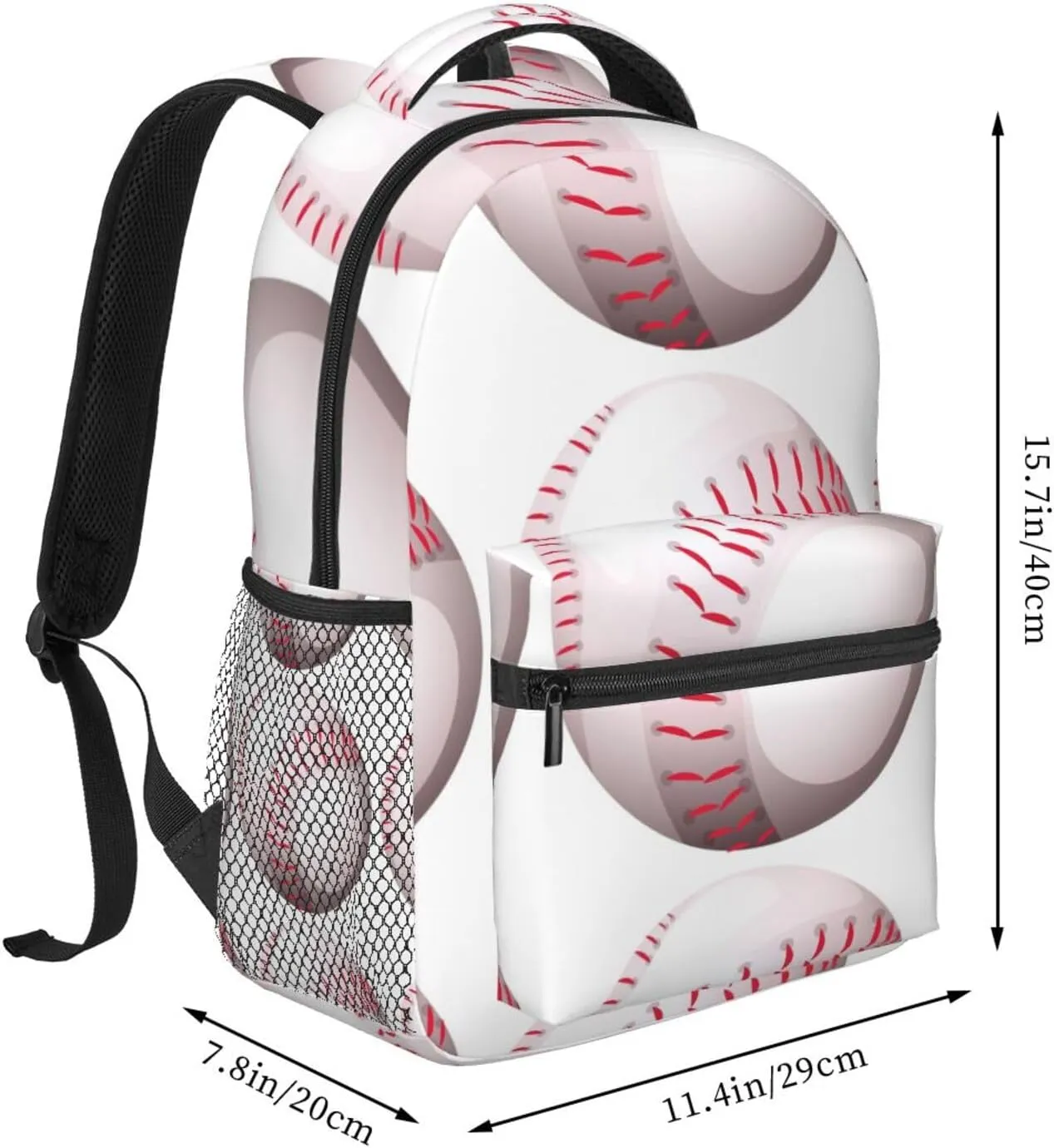 Baseball Travel Laptop Backpack Women Lightweight Backpack Adjustable College Backpack Fits 15.6 Inch Laptop Waterproof Travel Backpack for Men