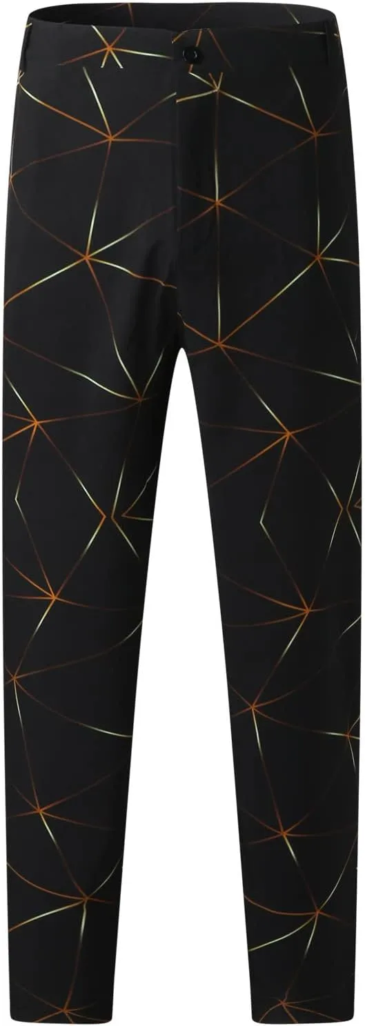 BIFUTON Mens Dress Pants Relaxed Fit Wrinkle Free Tapered Leg Office Formal Work Pants Casual Print Party Suit Trousers