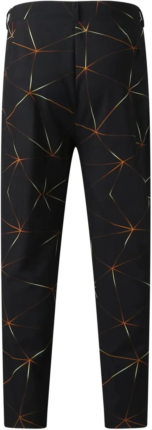 BIFUTON Mens Dress Pants Relaxed Fit Wrinkle Free Tapered Leg Office Formal Work Pants Casual Print Party Suit Trousers