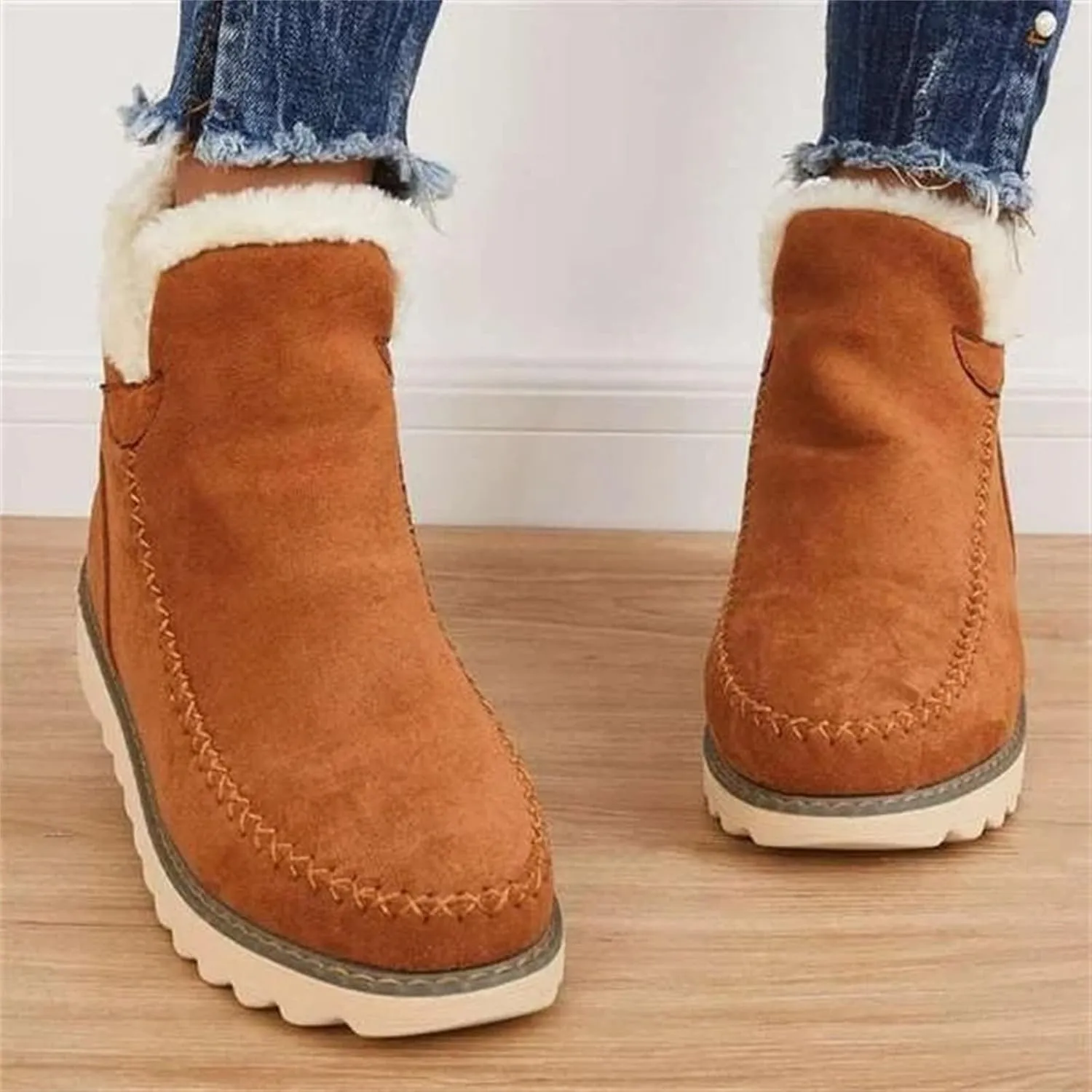 Black Winter Boots for Women Wide Calf Snow Boot Wide Width Women Womens Waterproof Boots Winter Low Heel Winter Dress Boots for Women Fashion, Leather Botas De Hule Termicas Para Mujer De Trabajo