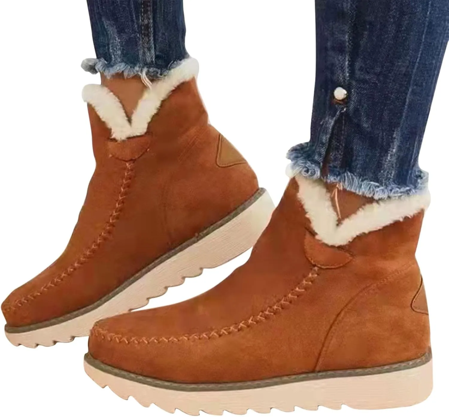 Black Winter Boots for Women Wide Calf Snow Boot Wide Width Women Womens Waterproof Boots Winter Low Heel Winter Dress Boots for Women Fashion, Leather Botas De Hule Termicas Para Mujer De Trabajo