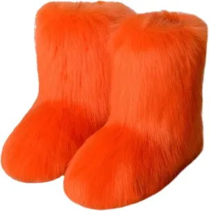 Boots Winter Snow Women's Wide Women Snow Booties Womens Slip on Winter Boots Ankle Womens Waterproof Boots 6.5 Snow Boots Wide Calf