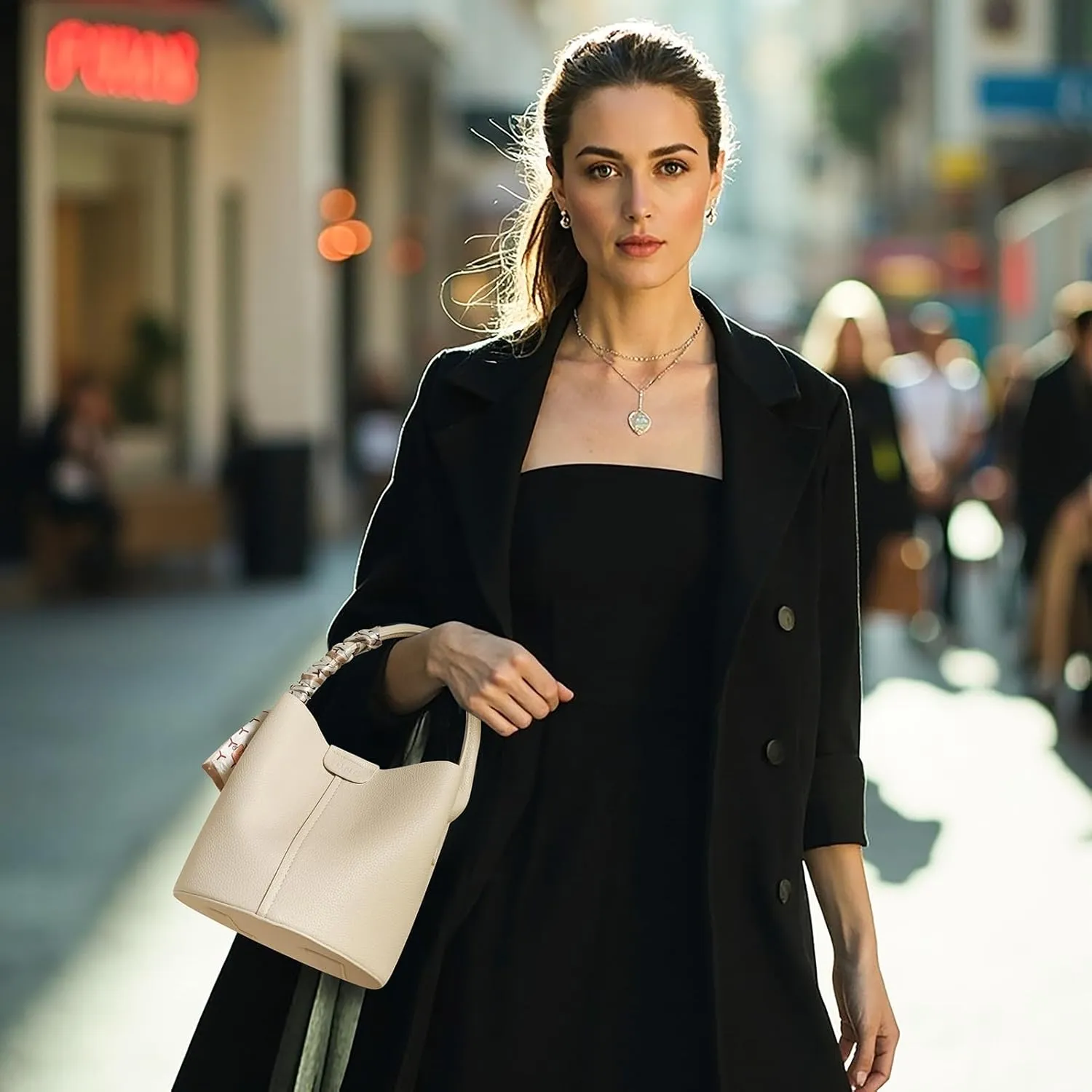 Bucket Bags for Women, Vegan Leather SMALL Crossbody Bags, Trendy Top-handle purses with 2 Removable Shoulder Straps