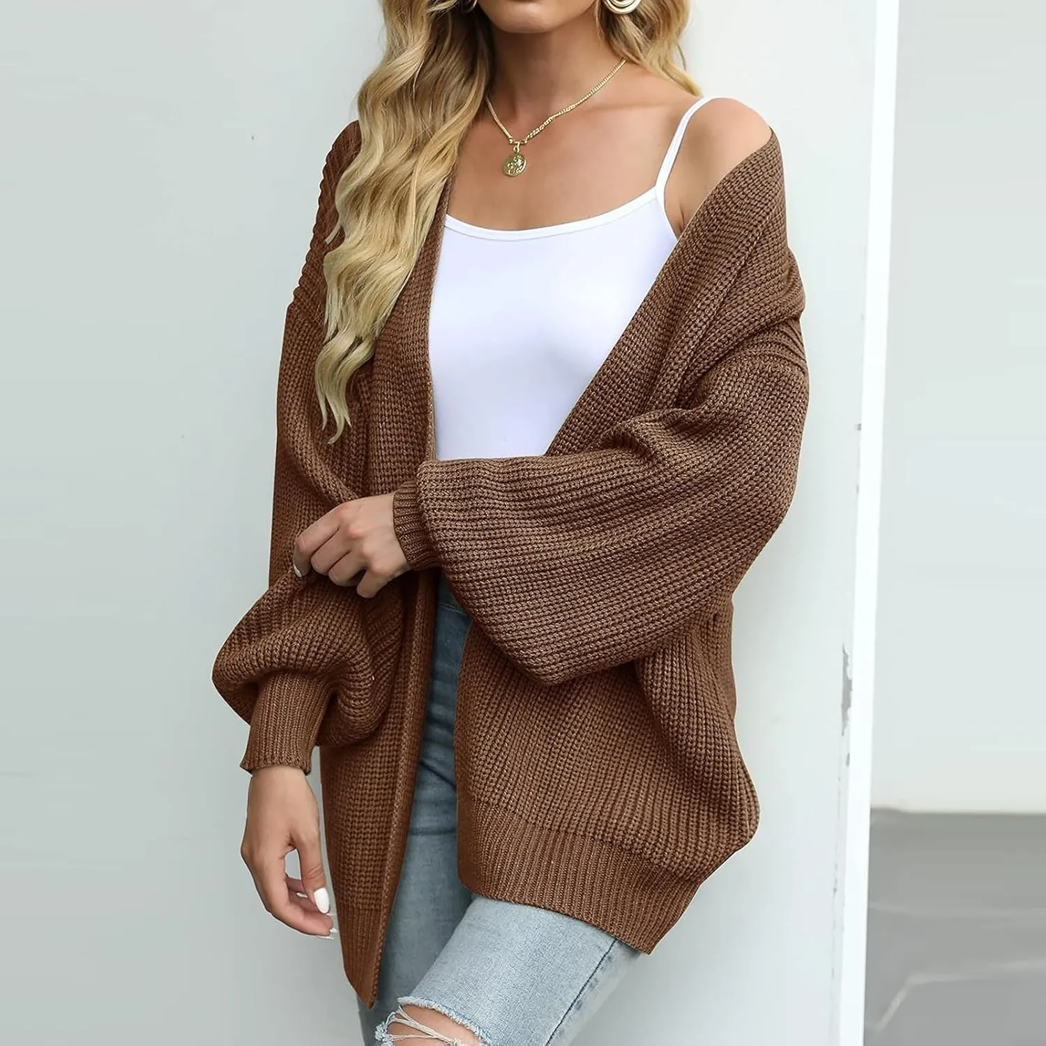 Cardigan for Women Open Front Oversized Lightweight Cable Knit Sweaters Fall Outfits for Women 2024 Winter Clothes Casual