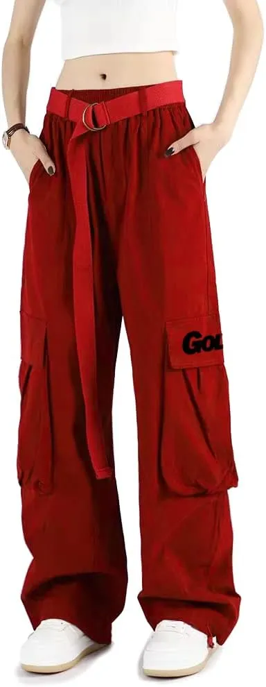 Cargo Pants Women with Pockets High Waist Baggy Casual Techwear Wide Leg Trousers Women Relaxed Fit Fashion Adjustable