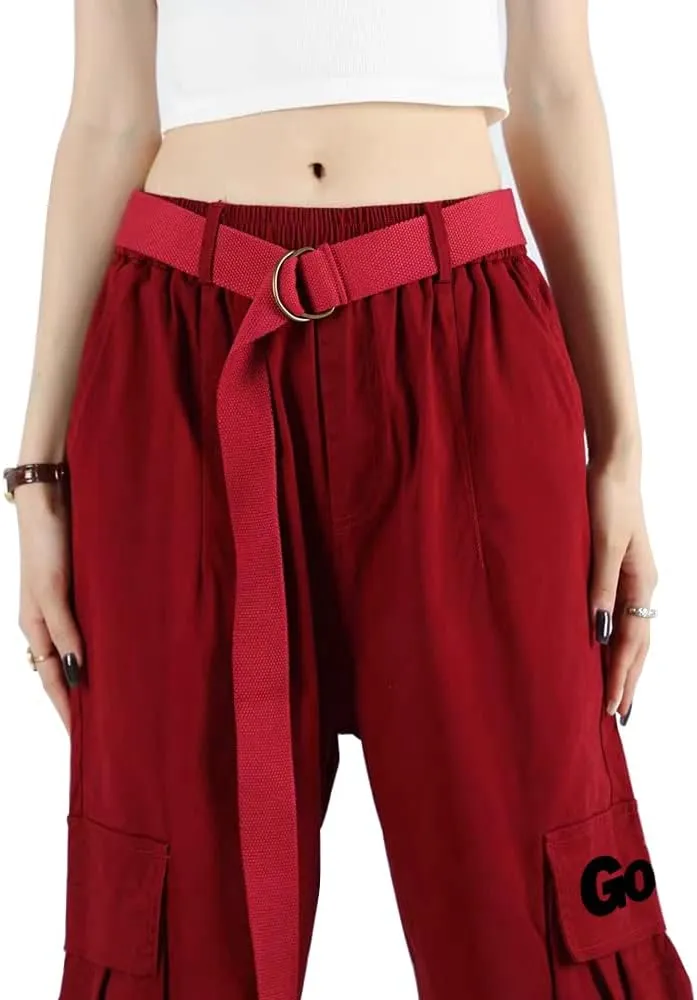 Cargo Pants Women with Pockets High Waist Baggy Casual Techwear Wide Leg Trousers Women Relaxed Fit Fashion Adjustable