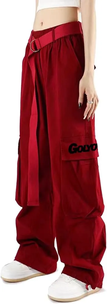 Cargo Pants Women with Pockets High Waist Baggy Casual Techwear Wide Leg Trousers Women Relaxed Fit Fashion Adjustable
