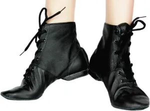 Cheapdancing Mens & Women's Practice Dancing Shoes Soft Leather Flat Jazz Boots (Black, Adult, Men, 10, Numeric, US Footwear Size System, Medium)