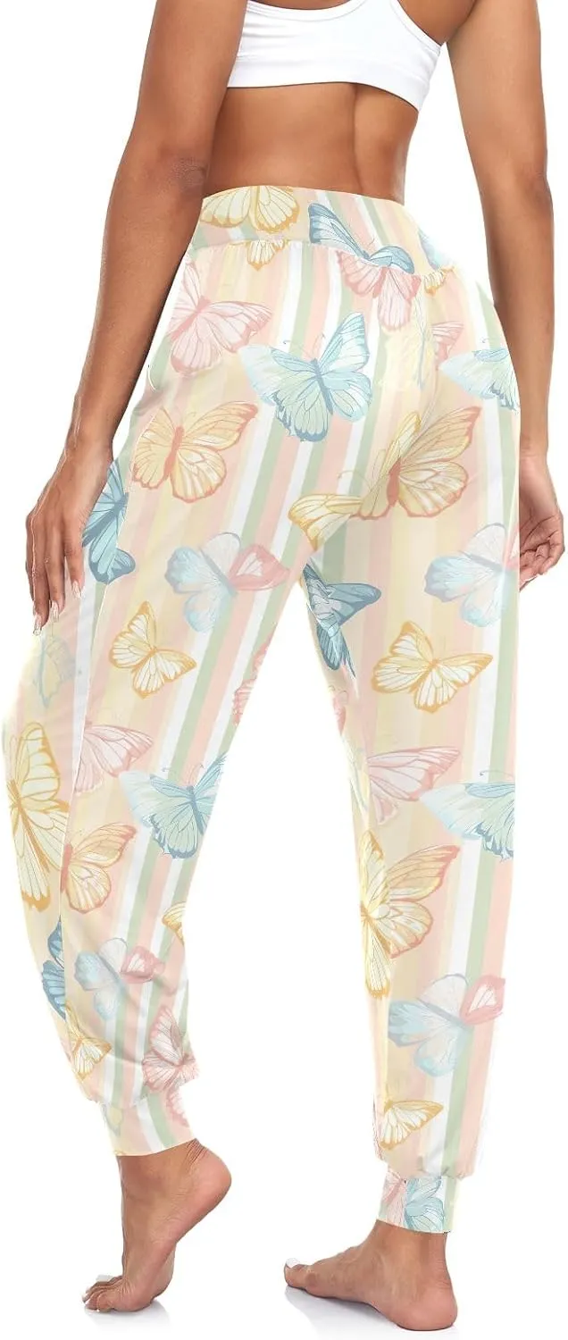 CHIFIGNO Harem Pants Women Athletic Pants Casual Loose Pants Women Hippie Pants