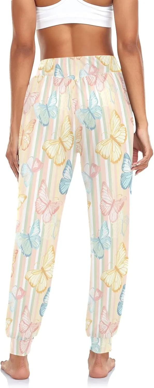 CHIFIGNO Harem Pants Women Athletic Pants Casual Loose Pants Women Hippie Pants