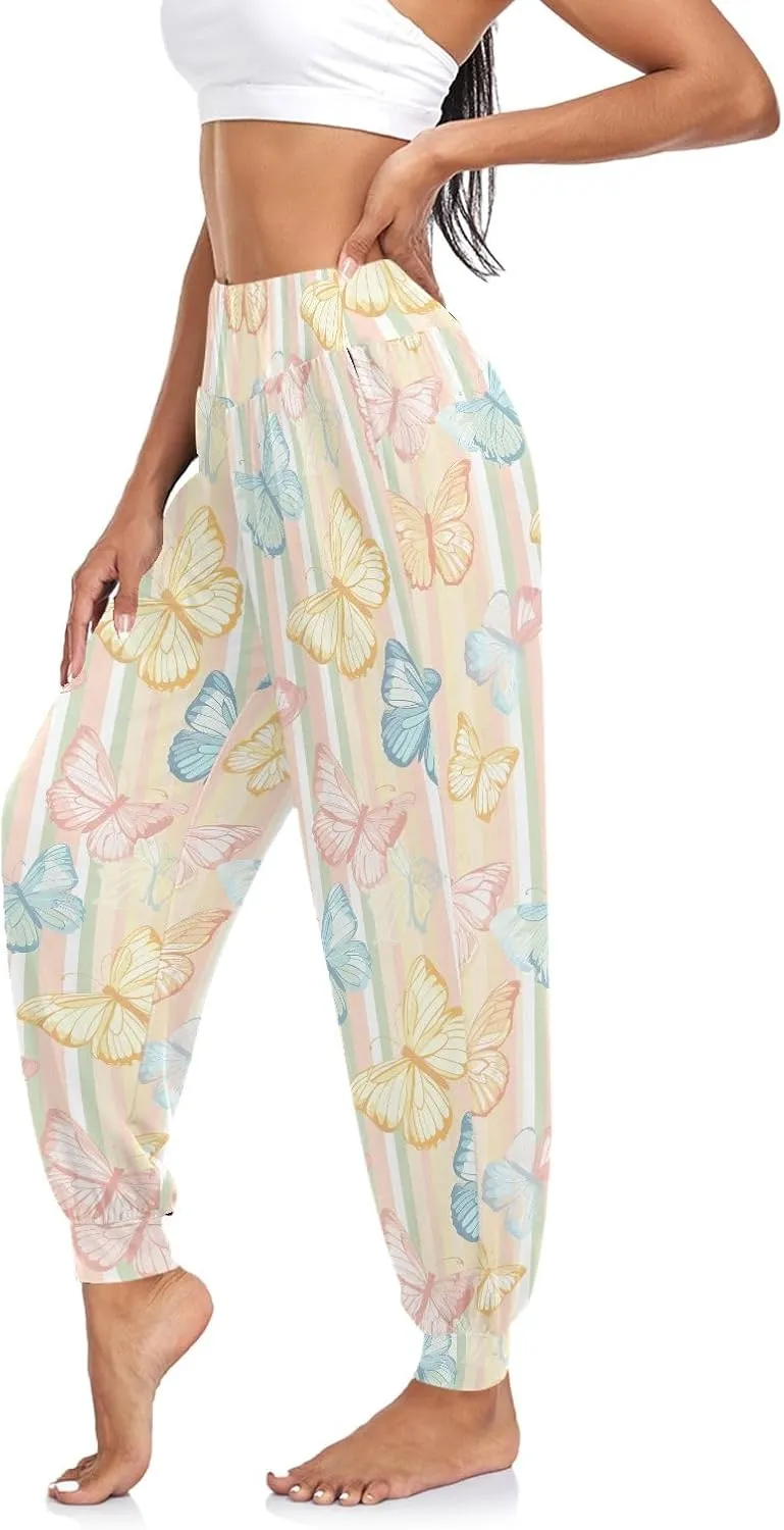 CHIFIGNO Harem Pants Women Athletic Pants Casual Loose Pants Women Hippie Pants
