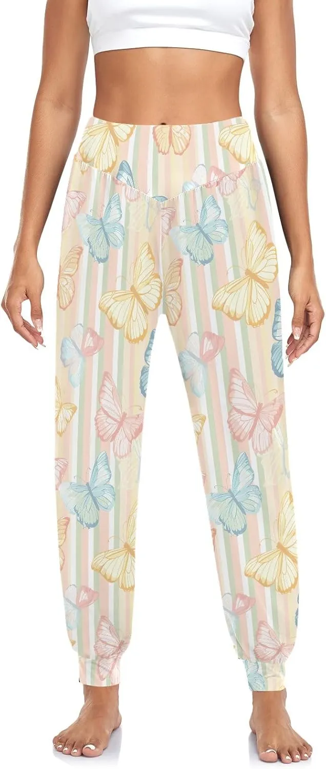 CHIFIGNO Harem Pants Women Athletic Pants Casual Loose Pants Women Hippie Pants