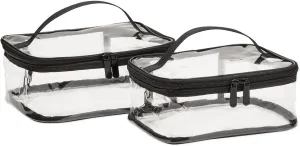 Clear Cosmetic Toiletry Bags for Travel, Makeup Storage, (Medium & Large, 4 Pack)