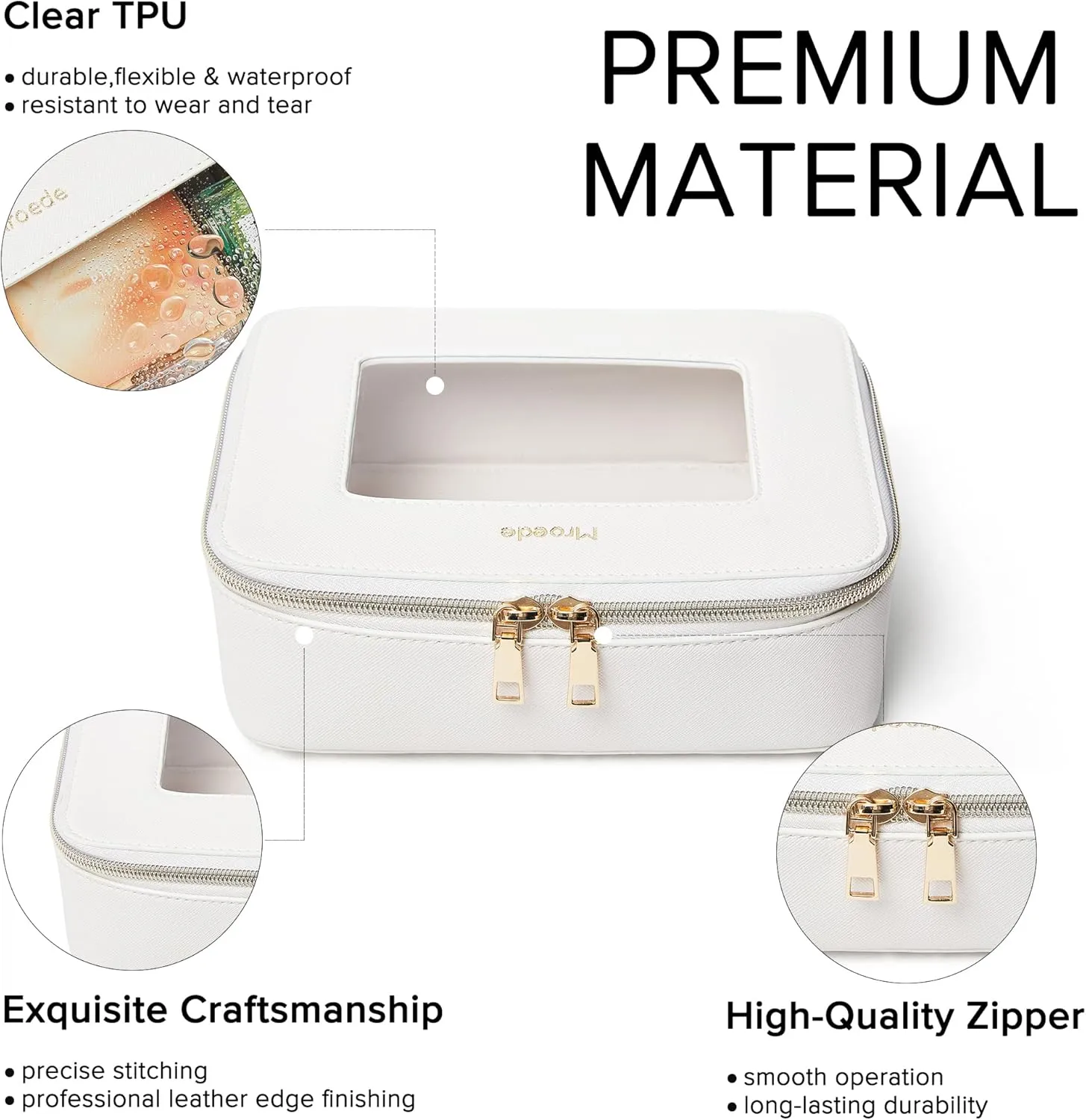 Clear Makeup Bag Portable Travel Cosmetic Bags Multipurpose Clear Makeup Bags with Zipper Transparent Toiletry Bag Make Up Bag Organizer for Women Traveling Car Essentials,Medium,Beige