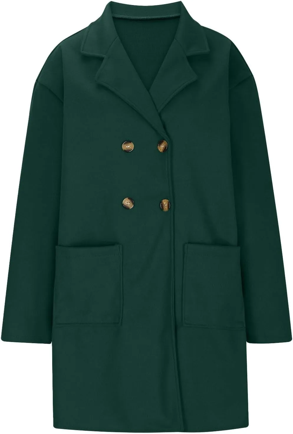 Coatigan for Women Wool Blend Pea Coats Double Breasted Oversized Blazer Knit Open Front Cardigan Sweater with Pocket