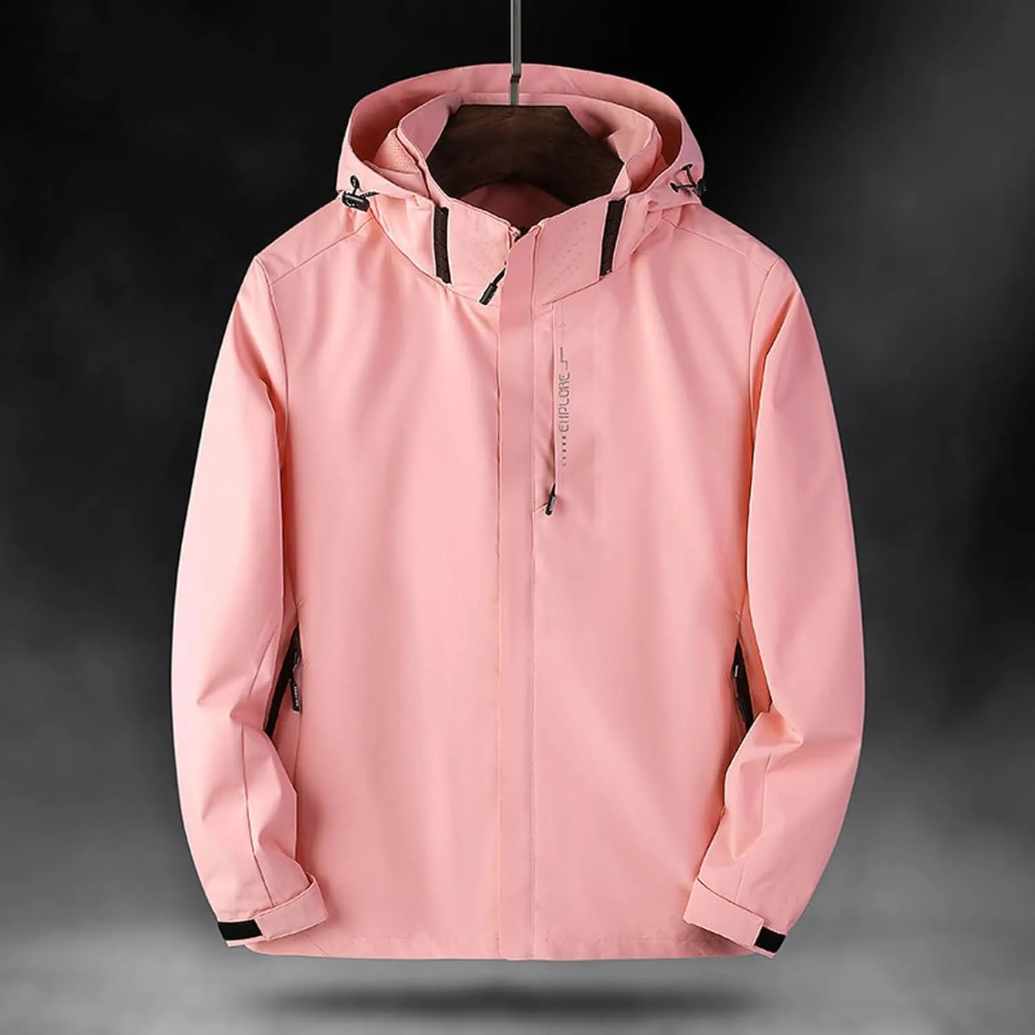 cooki Rain Coat Women with Hood Waterproof Windbreaker Lightweight Raincoats Travel Rain Jacket Breathable Trench Coat