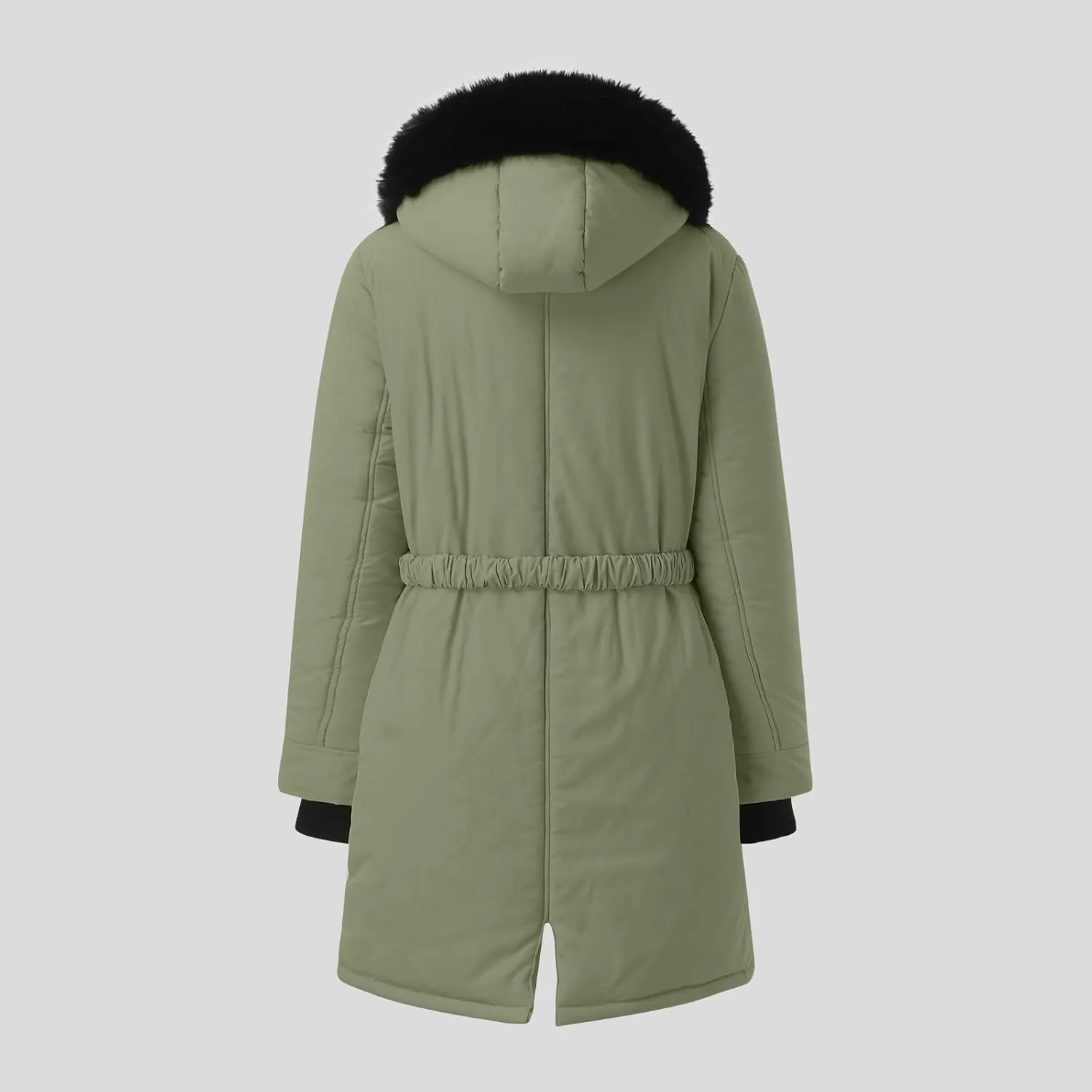 cooki Winter Coats for Women Fleece Lined Puffer Coat Women Long Down Coat Warm Parkas Fur Hooded Outwear Drawstring Overcoat