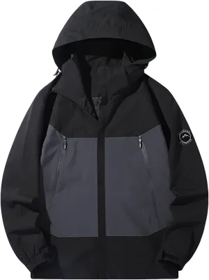 cooki Women's Raincoats with Hood Waterproof Windbreaker Lightweight Hooded Rain Jackets for Women Outdoor Trench Coat