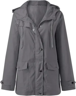 cooki Womens Winter Coats 2023 Rain Jacket Women Lightweight Raincoat Waterproof Climbing Outdoor Hooded Trench Coats