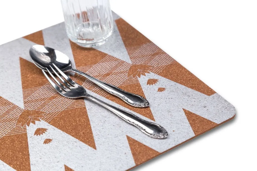Cork Table Mat, Geometric (Set of 6)