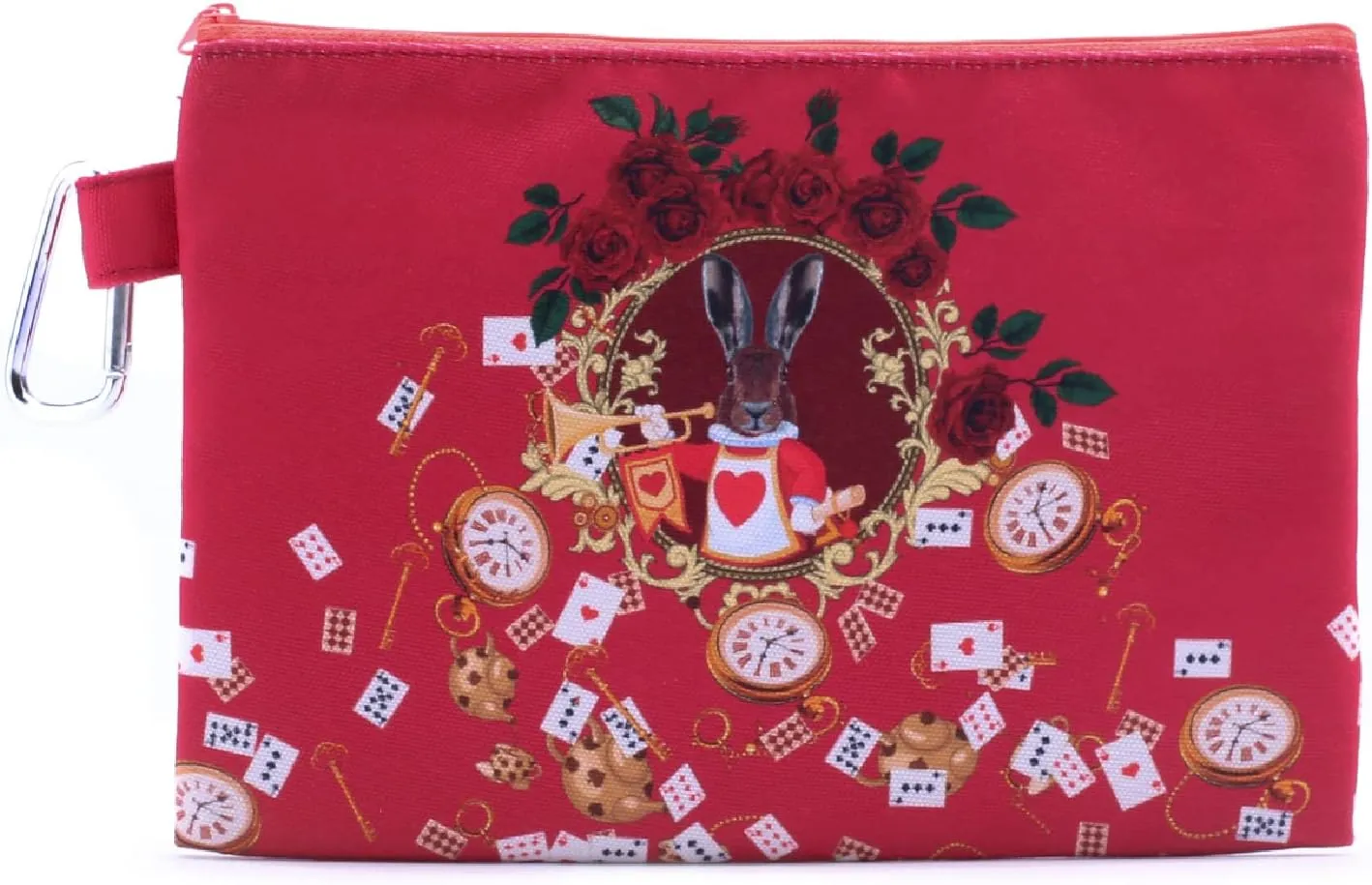 CowCow Cosmetic Organizer Alice Rabbit Red Canvas Cosmetic Bag