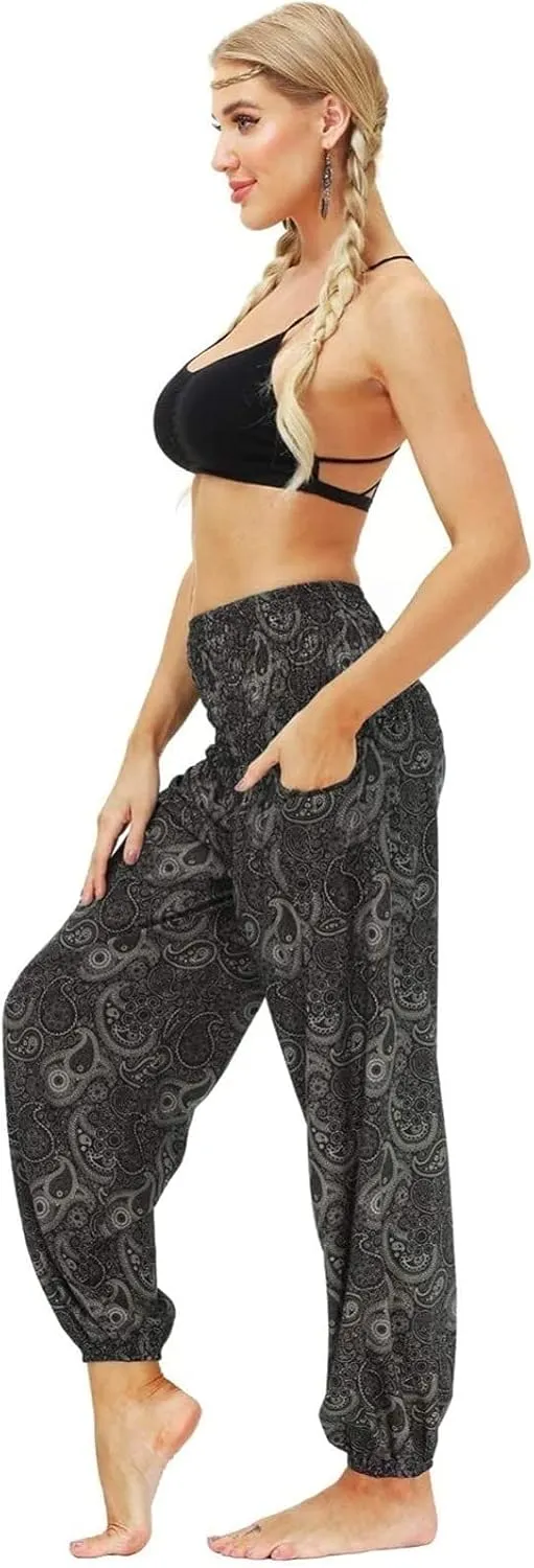 CRMY Women's Pant Long Harem Pants Slip-on Pants Beach Pants Summer Pants Flower Leisure Pants