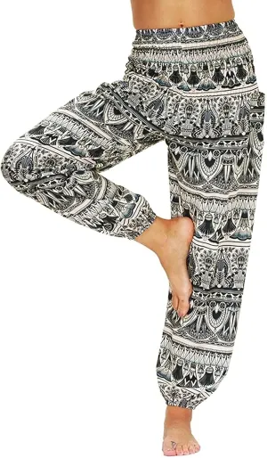 CRMY Women's Pant Long Harem Pants Slip-on Pants Beach Pants Summer Pants Flower Leisure Pants
