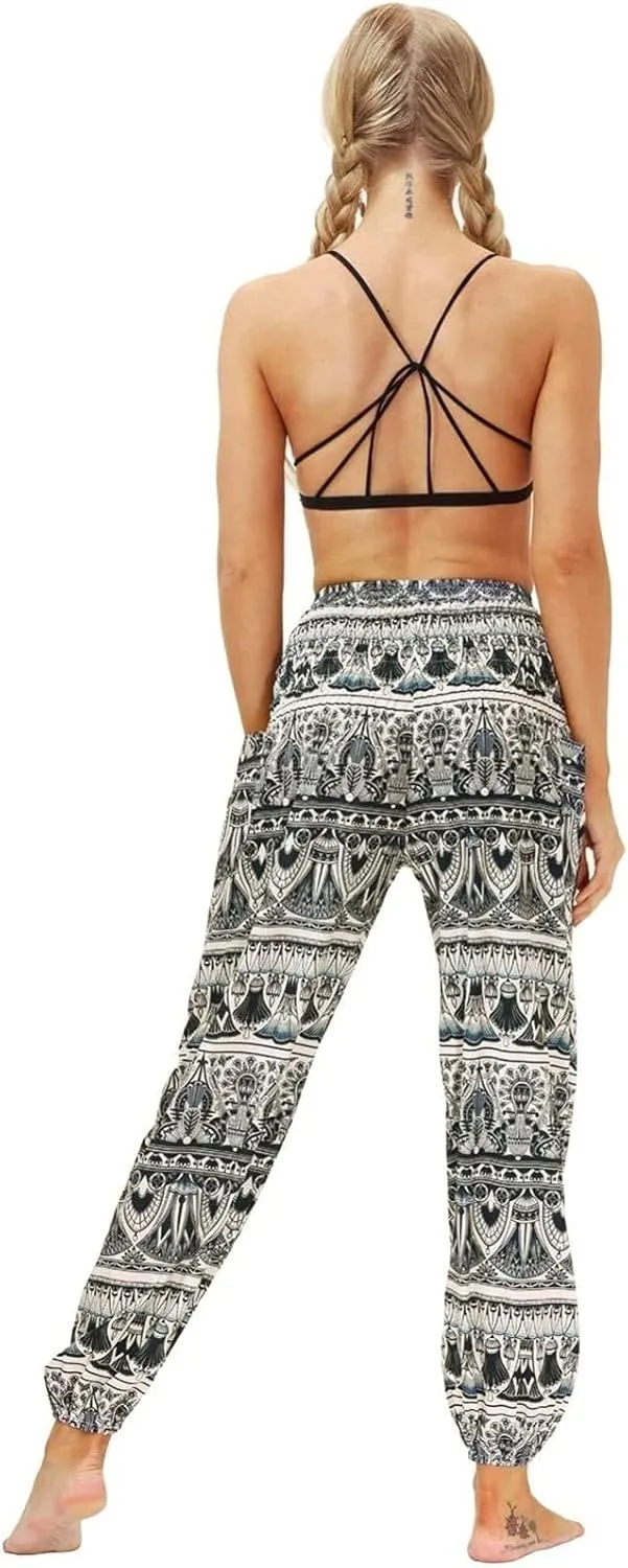 CRMY Women's Pant Long Harem Pants Slip-on Pants Beach Pants Summer Pants Flower Leisure Pants
