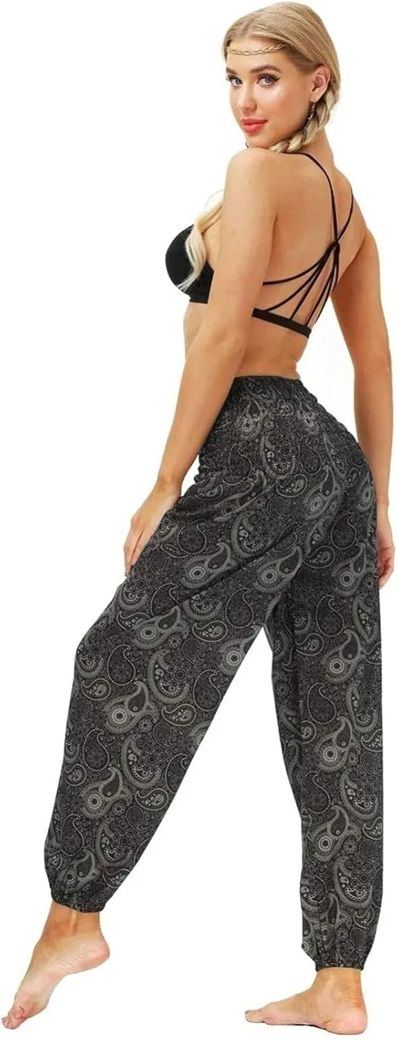 CRMY Women's Pant Long Harem Pants Slip-on Pants Beach Pants Summer Pants Flower Leisure Pants