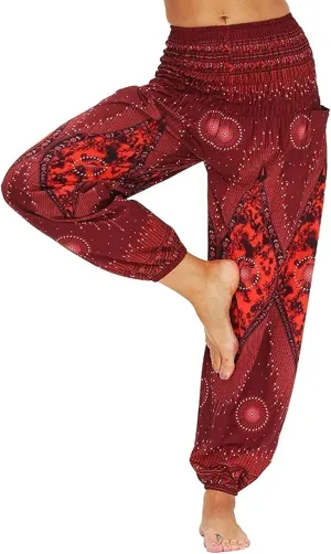 CRMY Women's Pant Long Harem Pants Slip-on Pants Beach Pants Summer Pants Flower Leisure Pants