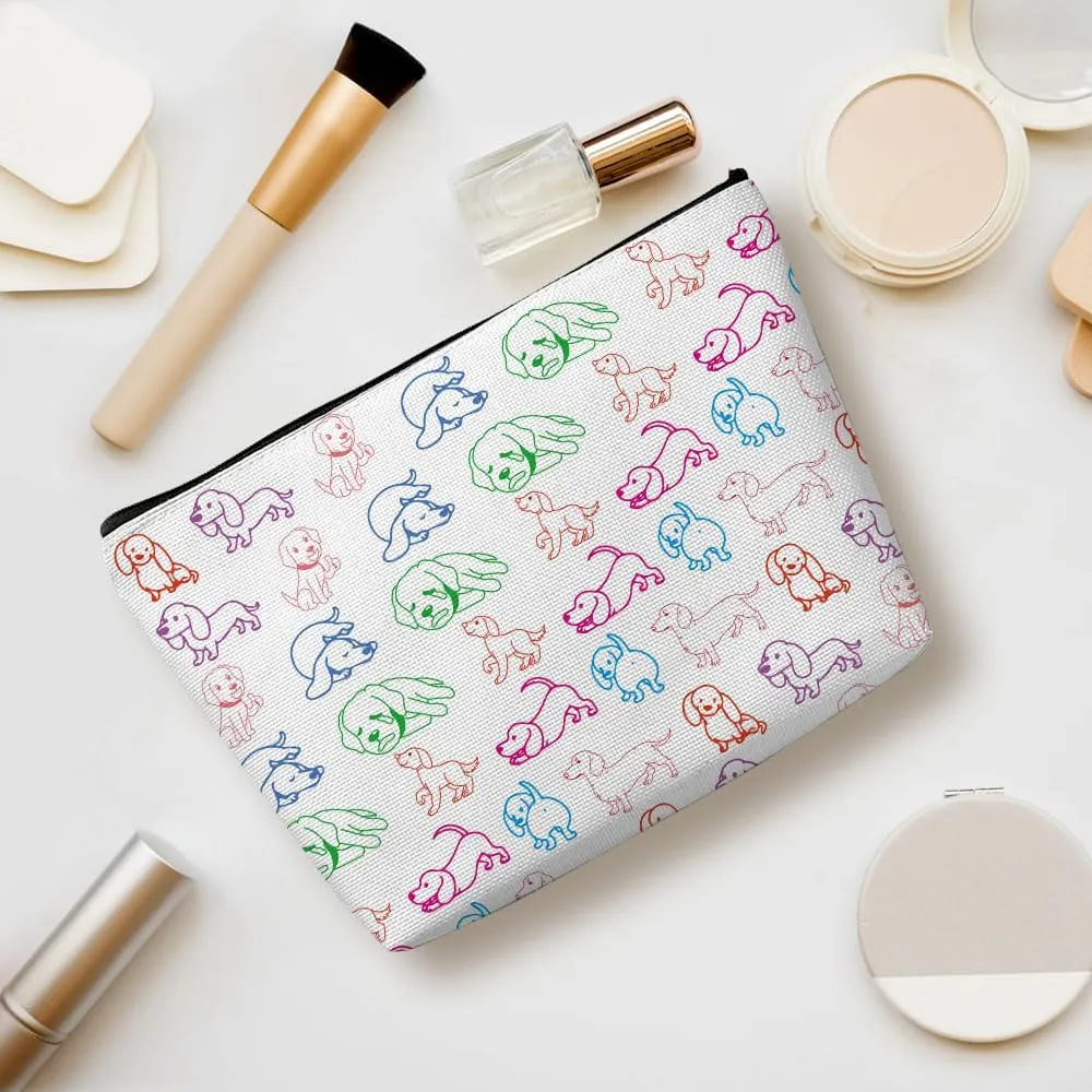 Dachshund Gifts, Cute Dog Mom Gifts for Women Inspirational Funny Colorful Dachshund Makeup Bag Cosmetic Bag Dachshund Gifts for Women Friends Bestie Pet Dog Owner Her Birthday Christmas Graduation