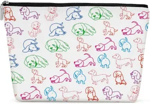 Dachshund Gifts, Cute Dog Mom Gifts for Women Inspirational Funny Colorful Dachshund Makeup Bag Cosmetic Bag Dachshund Gifts for Women Friends Bestie Pet Dog Owner Her Birthday Christmas Graduation