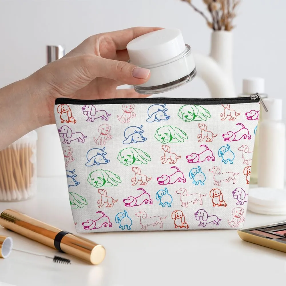 Dachshund Gifts, Cute Dog Mom Gifts for Women Inspirational Funny Colorful Dachshund Makeup Bag Cosmetic Bag Dachshund Gifts for Women Friends Bestie Pet Dog Owner Her Birthday Christmas Graduation