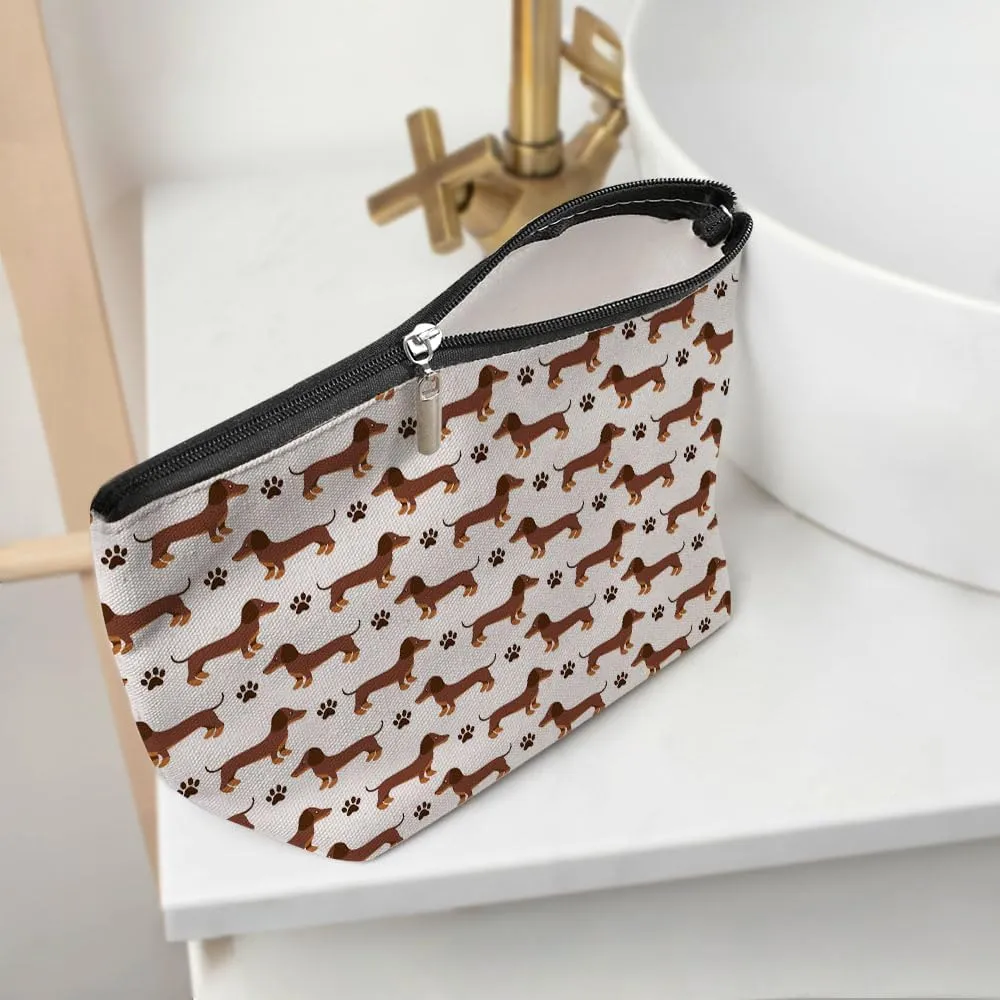 Dachshund Gifts, Cute Dog Mom Gifts for Women Inspirational Funny Dachshund Makeup Bag Cosmetic Bag Dachshund Gifts for Women Girls Bestie Pet Dog Owner Her Birthday Christmas Graduation