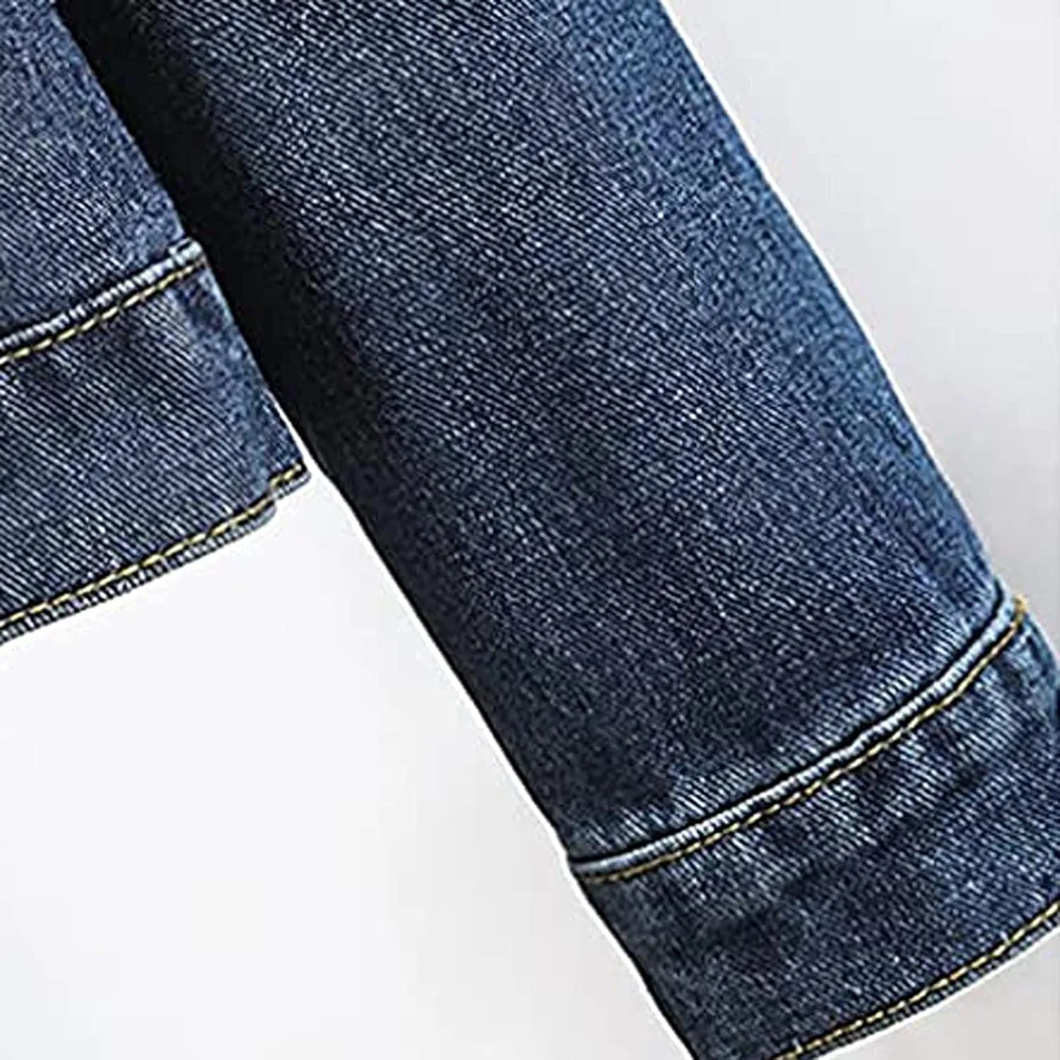 Denim Fleece Jacket for Women Long Sleeve Botton Up Plain Plush Coat with Pocket Winter Loose Fit Turn Down Collar Trendy