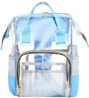 Designer Hollow Out Bag Bottle Bag Transparent Baby Bag Travel Backpack Blue