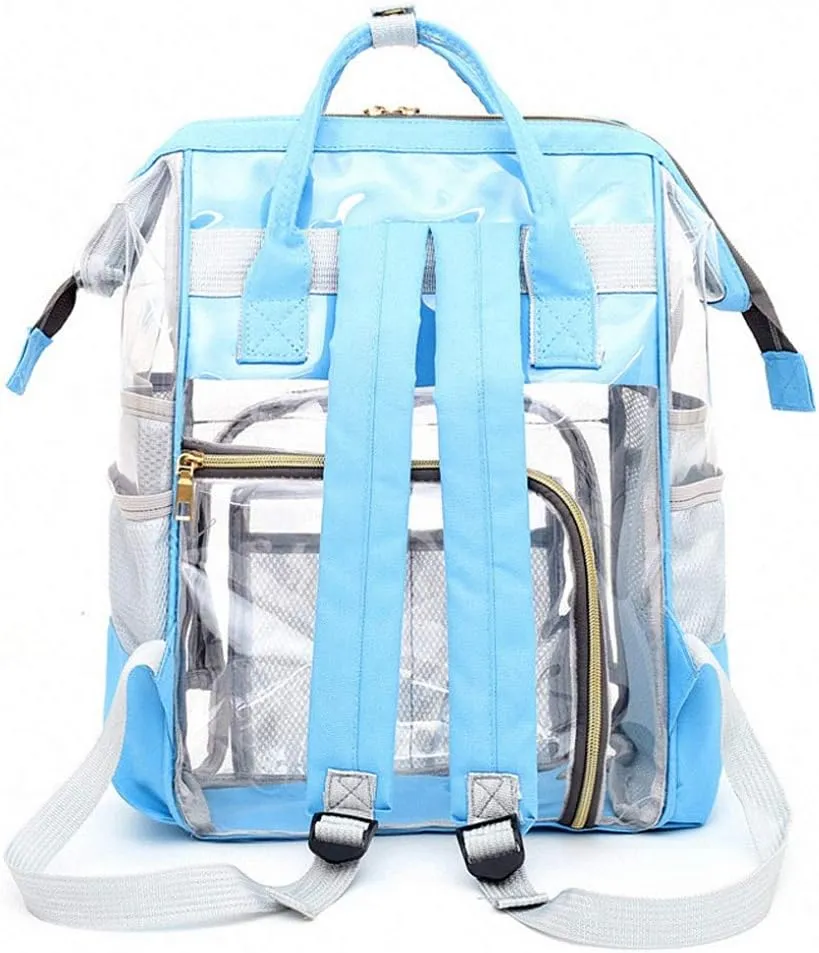 Designer Hollow Out Bag Bottle Bag Transparent Baby Bag Travel Backpack Blue
